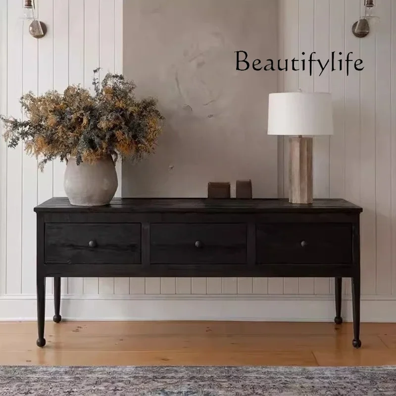 NEW Retro solid wood old porch cabinet storage living room storage antique wall decoration designer