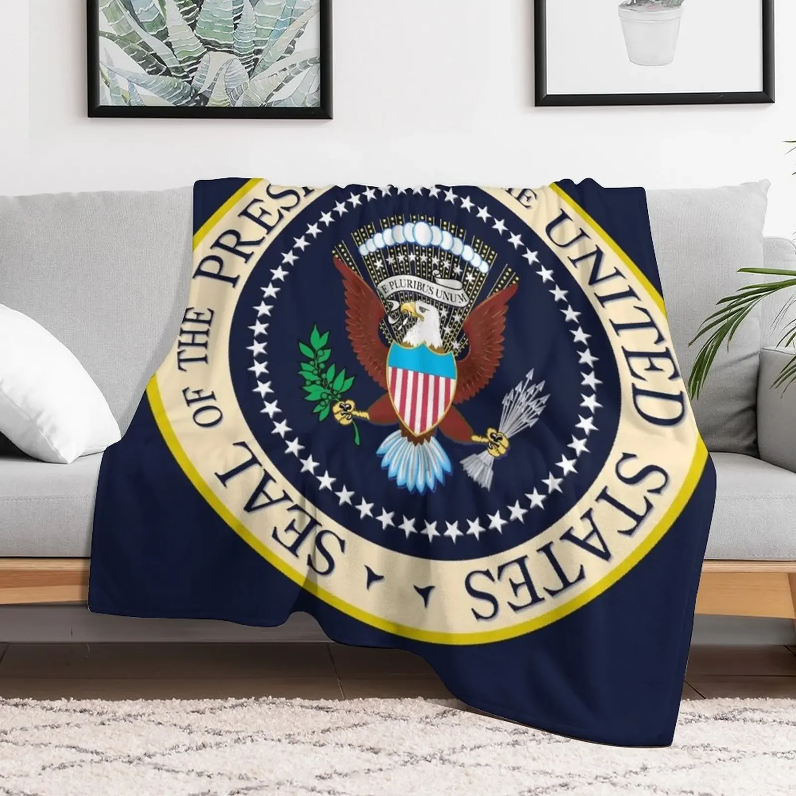 Seal of the President of the United States Throw Blanket Warm Throw Blanket Gift for Anniversary