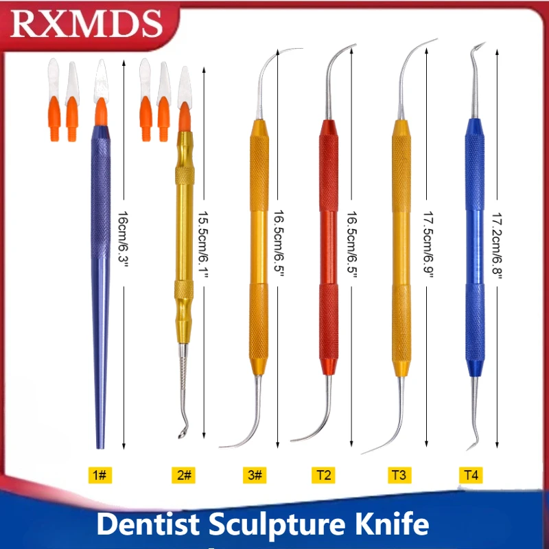 1PCS Dentist Sculpture Knife Wax Carving Tools Single head/Double head Resin filled scraper Carving  Dental Laboratory Tools