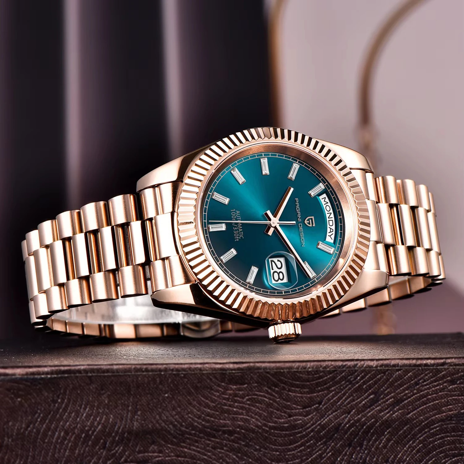 2025 جديد PAGANI DESIGN DD36 ساعات رجالية ذهبية وردية ساعة أوتوماتيكية للرجال ساعة يد ميكانيكية فاخرة AR الياقوت مقاوم للماء