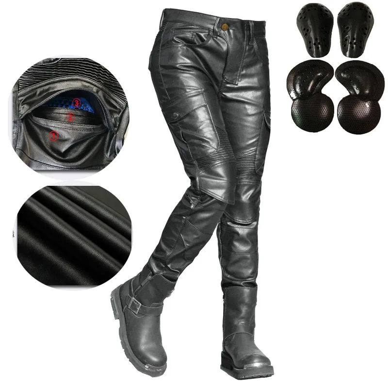 Motorcycle Pants Pantalon Moto Jeans Woman Boyfriends Motorcycle Leisure Sexy Hip Wrap Riding High Waist Pu Leather Pants