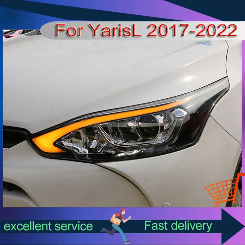 Car Styling For Toyota 2017-2023 Yaris L Headlight Upgrade DRL Xenon Front Lamp LED Turn Signal Projector Lens Auto Accessories