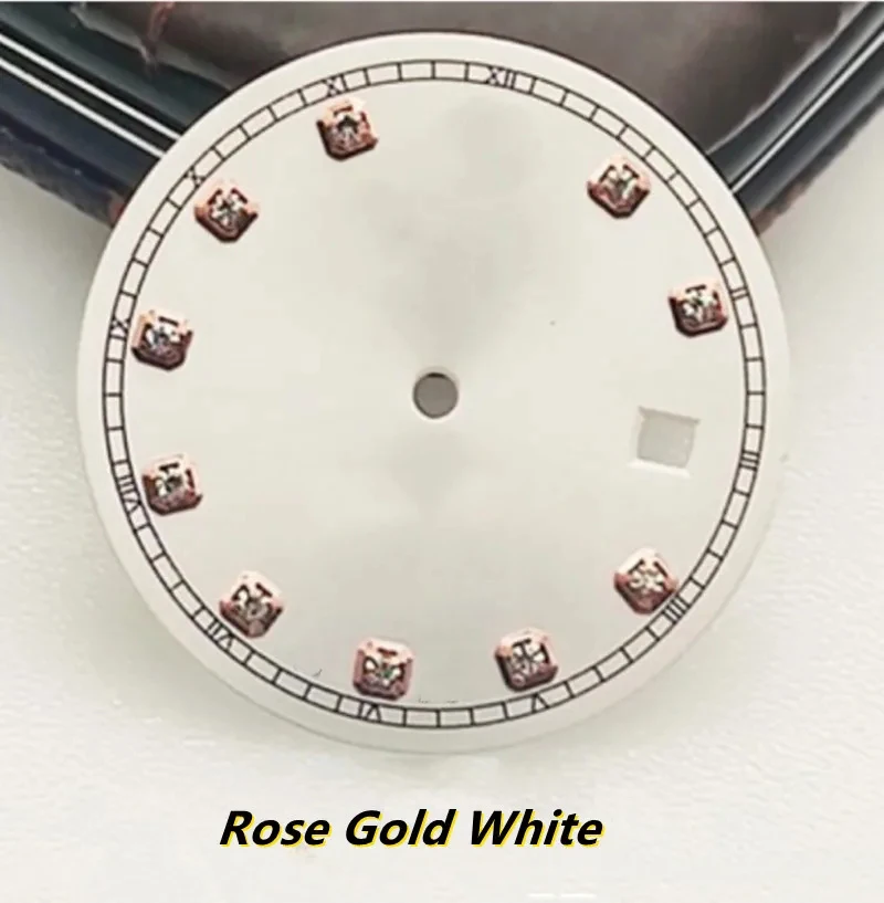 31mm Watch Dial Replacement Accessories Dial Surface with Diamond for 8200/8215/2813/2824/2836 Movement Gold Black Rose Gold