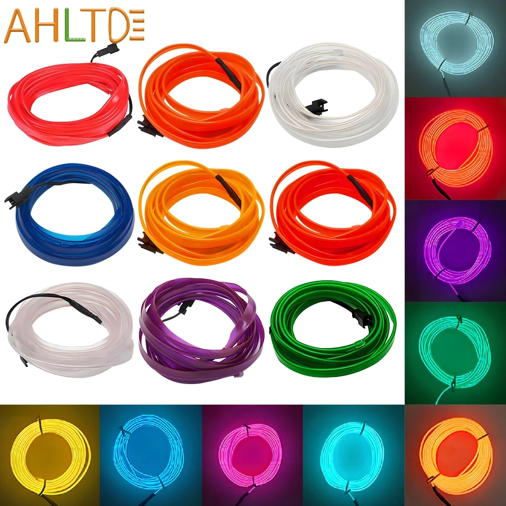 1pcs 5M USB Car Interior Lighting LED Strip Decoration Instrument Panel Wire Rope Tube Line Flexible Neon Light Multiple Colors