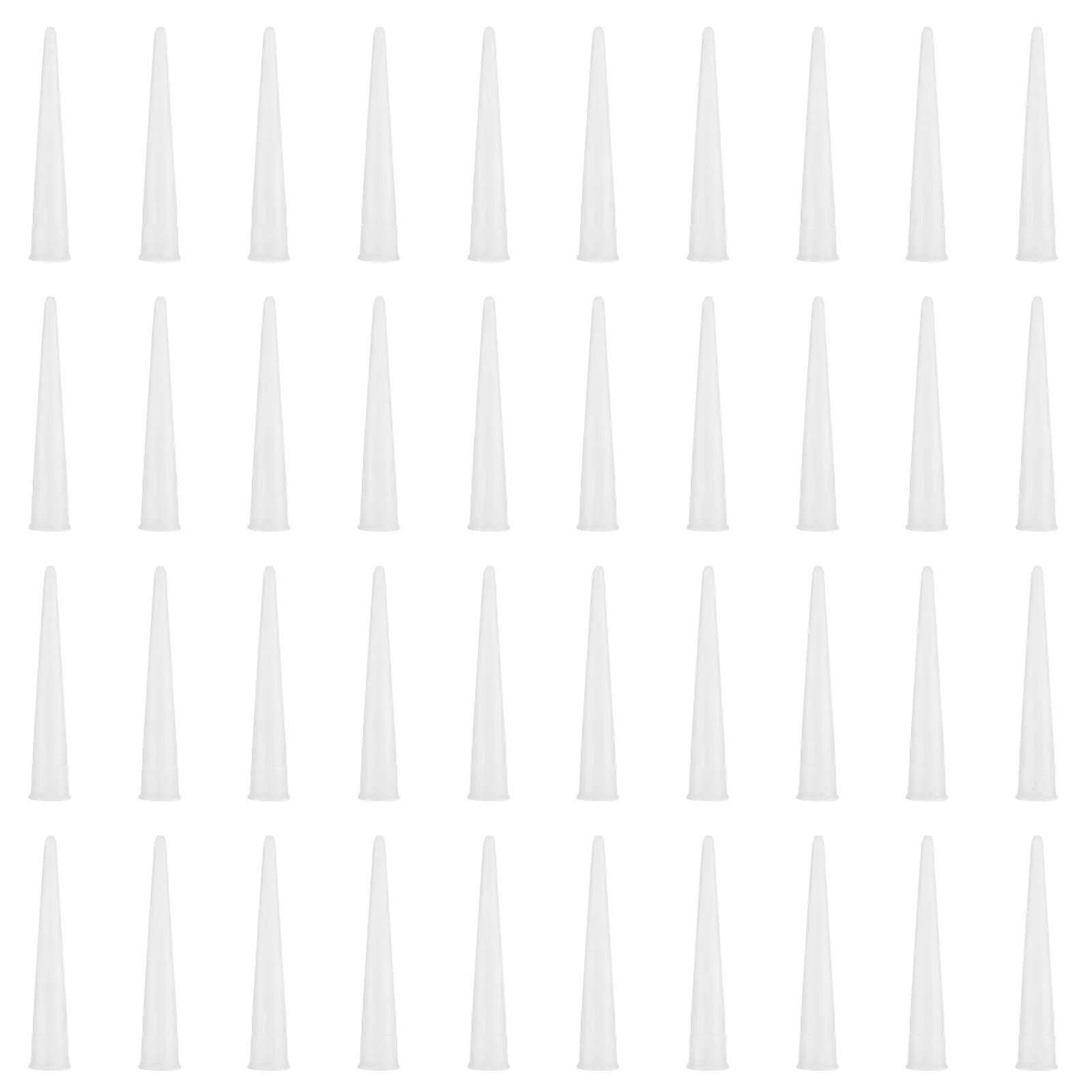 100 pcs Plastic Caulking Nozzle Tips for Sealant Glue Tubes – Clear Premium Replacement Extension Accessories