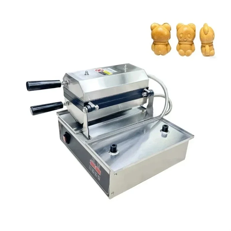 Mini Máquina para Hacer Waffles Panda Comercial de 1800 Vatios, Antiadherente, para Uso Comercial