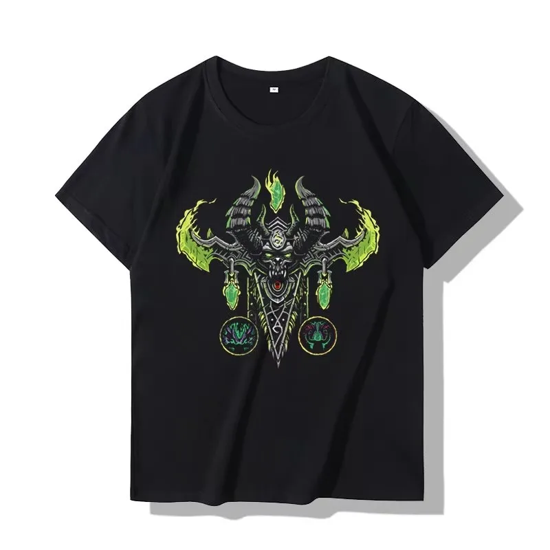 World of Warcraft Warrior Class Crest Grafik-T-Shirt aus Baumwolle für Männer und Frauen, Streetwear-T-Shirt – Detail 4