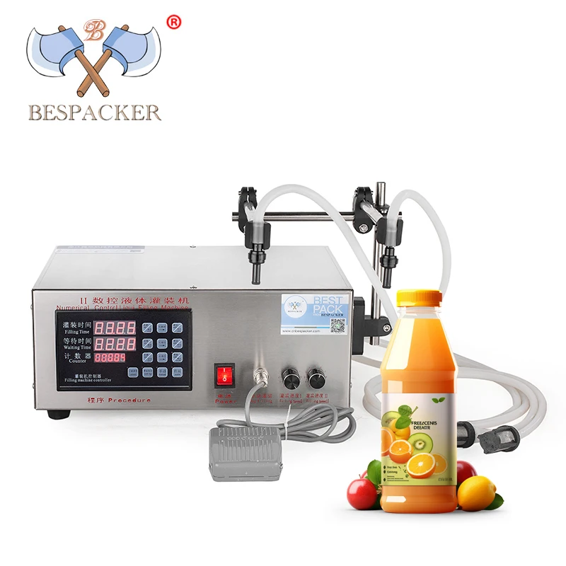 

Bespacker XK-580*2 Double Head High Efficiency Small Water Liquid Filling Machine Mini Small Water Beverage Bottle Water Filler