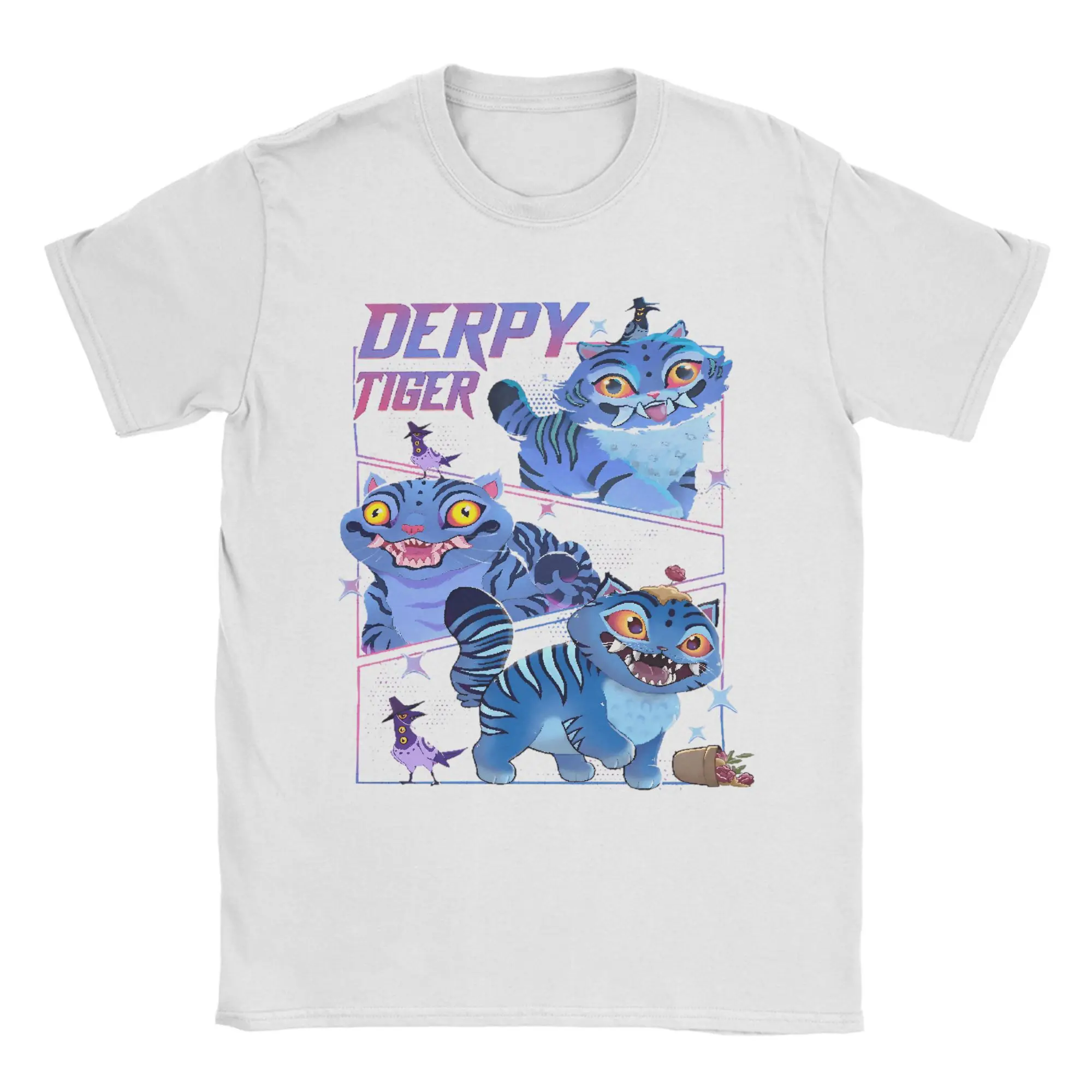 

Футболка Derpy Tiger And Bird Kpop Demon Hunters, летние хлопковые футболки для мужчин, повседневная футболка в стиле Харадзюку с коротким рукавом, одежда Y2K