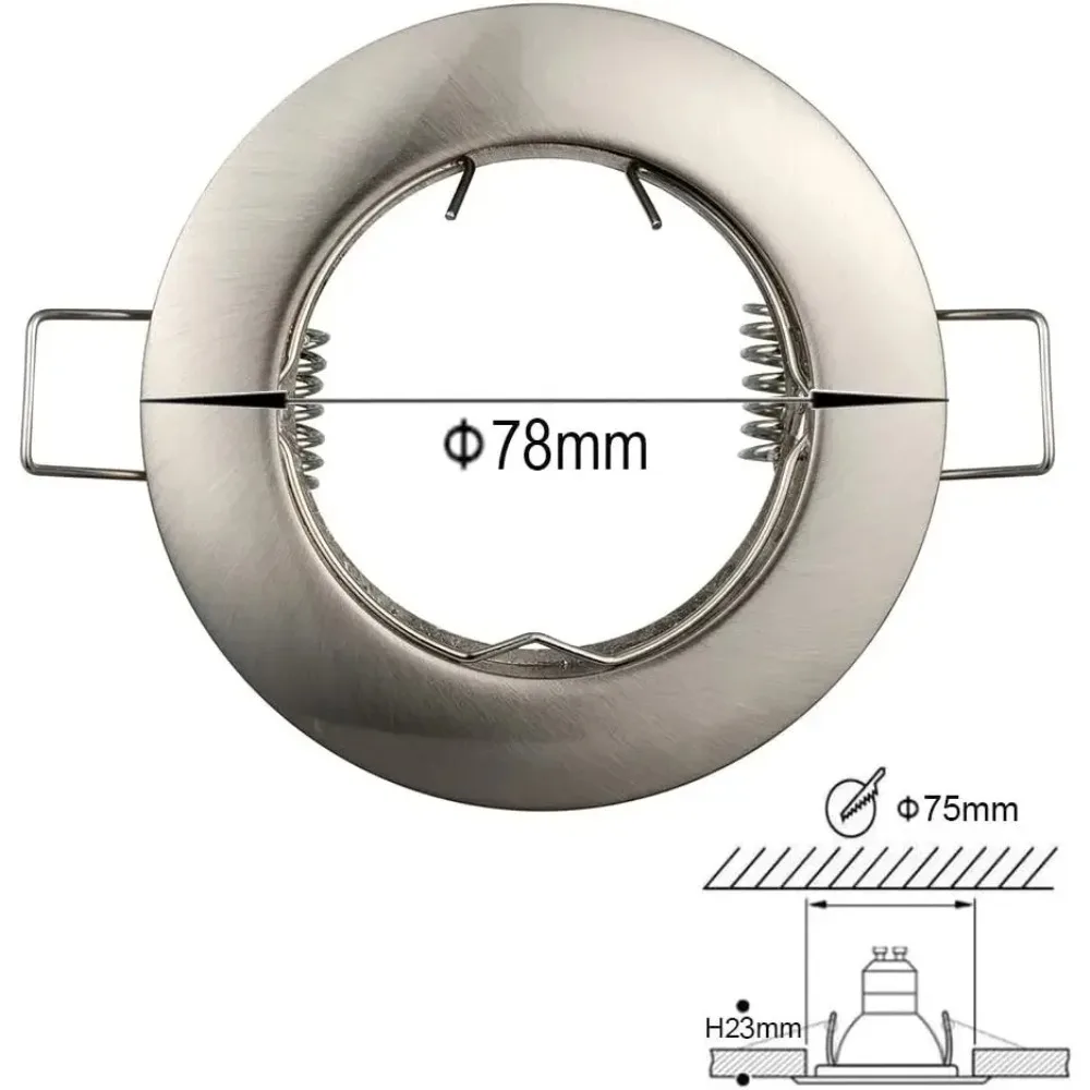 JOYINLED Bracket Embedded Ceiling Lamp Aluminum Alloy Cut-out 55mm Lamp Cup Bracket Spotlight Surface Ring Housing MR16 GU10
