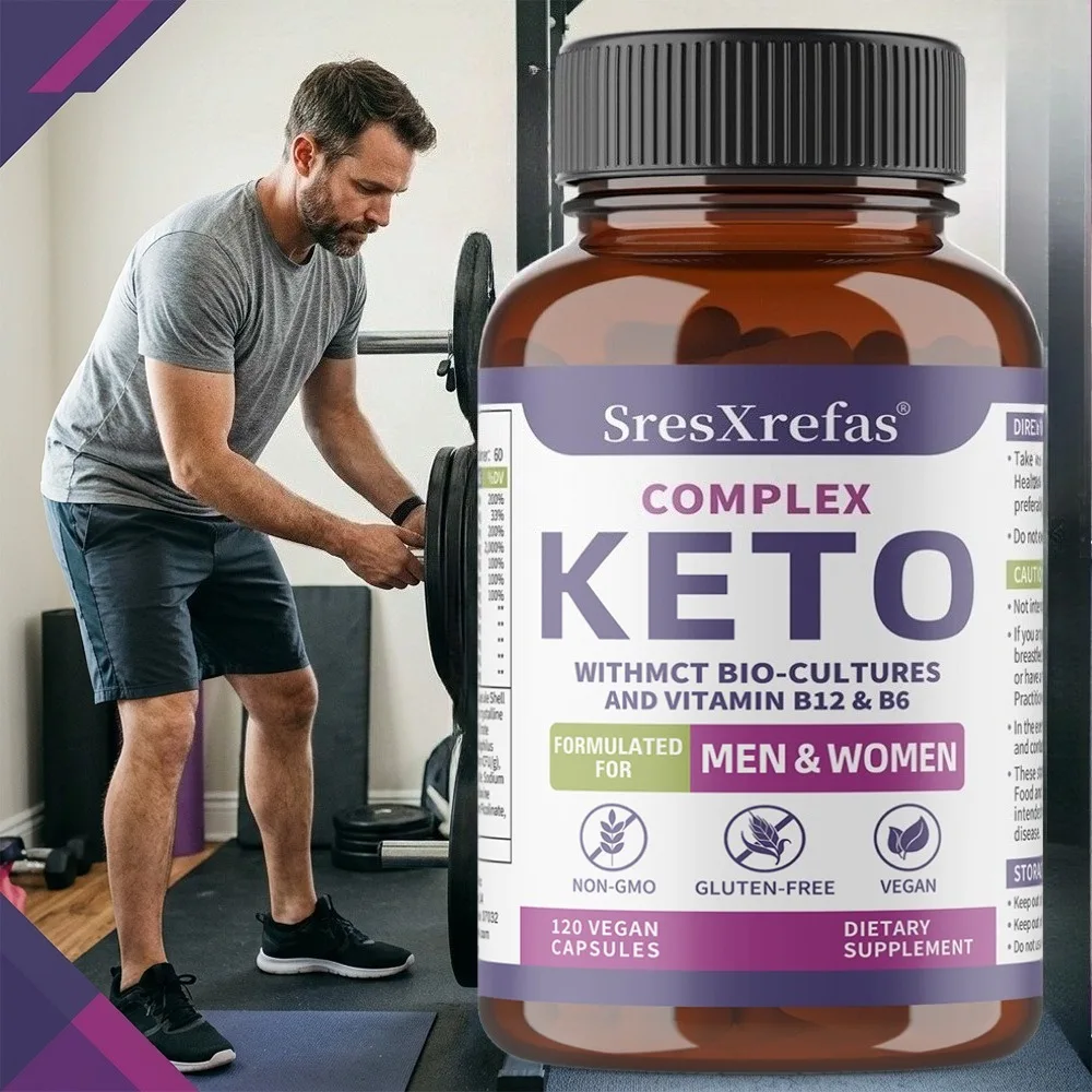 

Комплекс Keto Advanced для мужчин и женщин - MCT, зеленый чай, витамины и минералы, способствует улучшению метаболизма, 120 веганских капсул