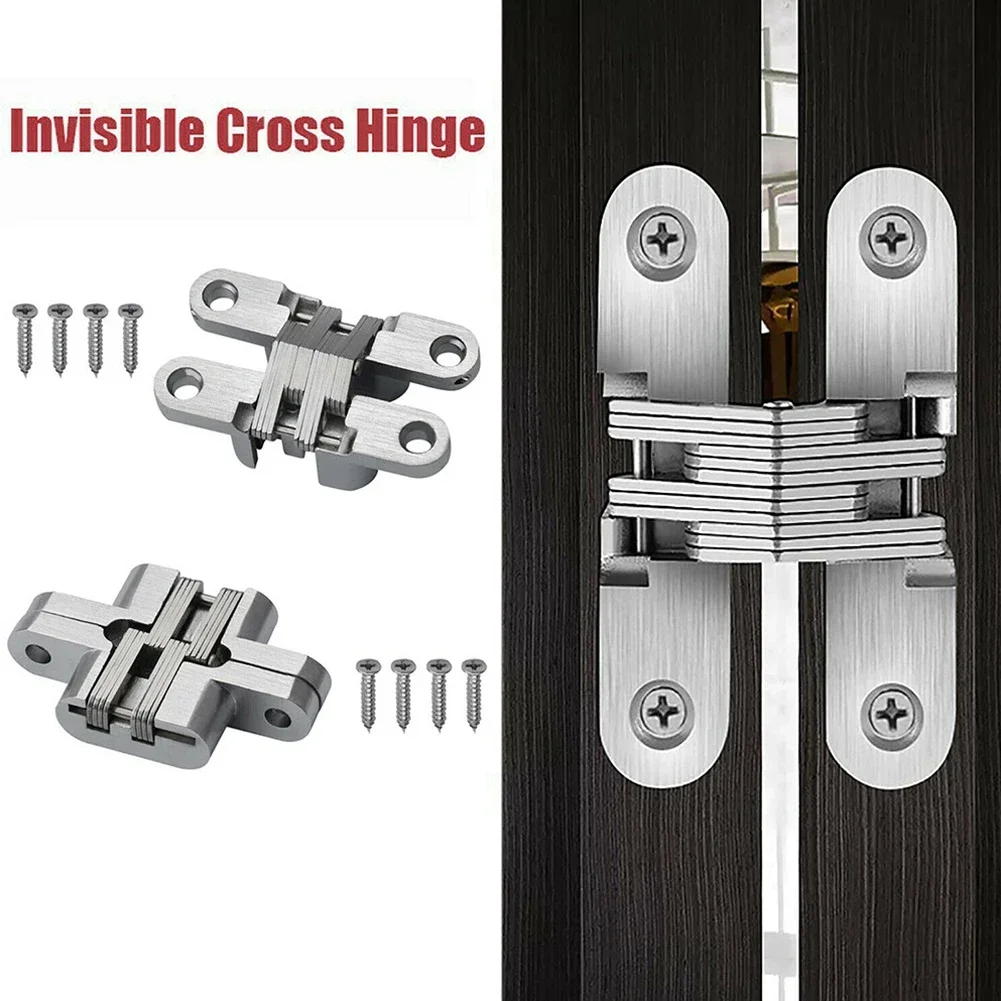 

Eeatop 2PCS Swing Door Hinge 180 Degree Casement Invisible Hinge Folding Table Door Concealed Cross Hinges Furniture Hardware Pa