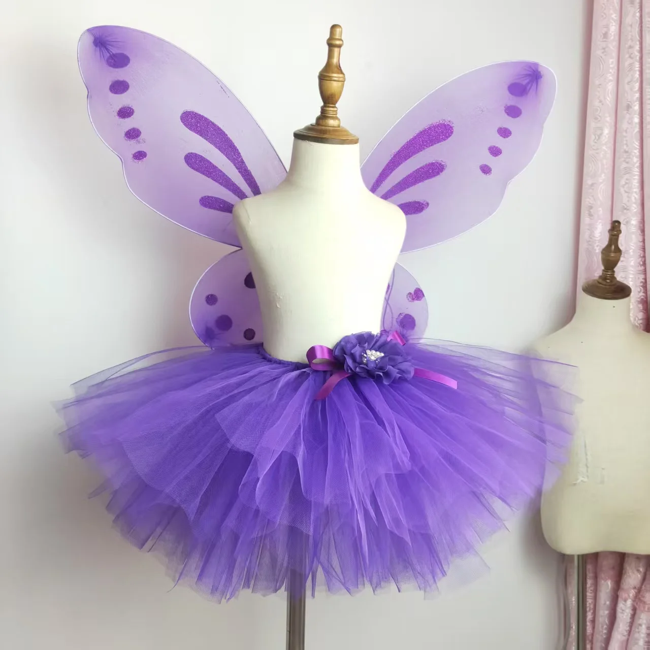 Purple Girls Tutu Skirt Handmade Fluffy Tulle Children Skirts Girls Kids Party Dance Ballet Pettiskirt Birthday Baby Tutu