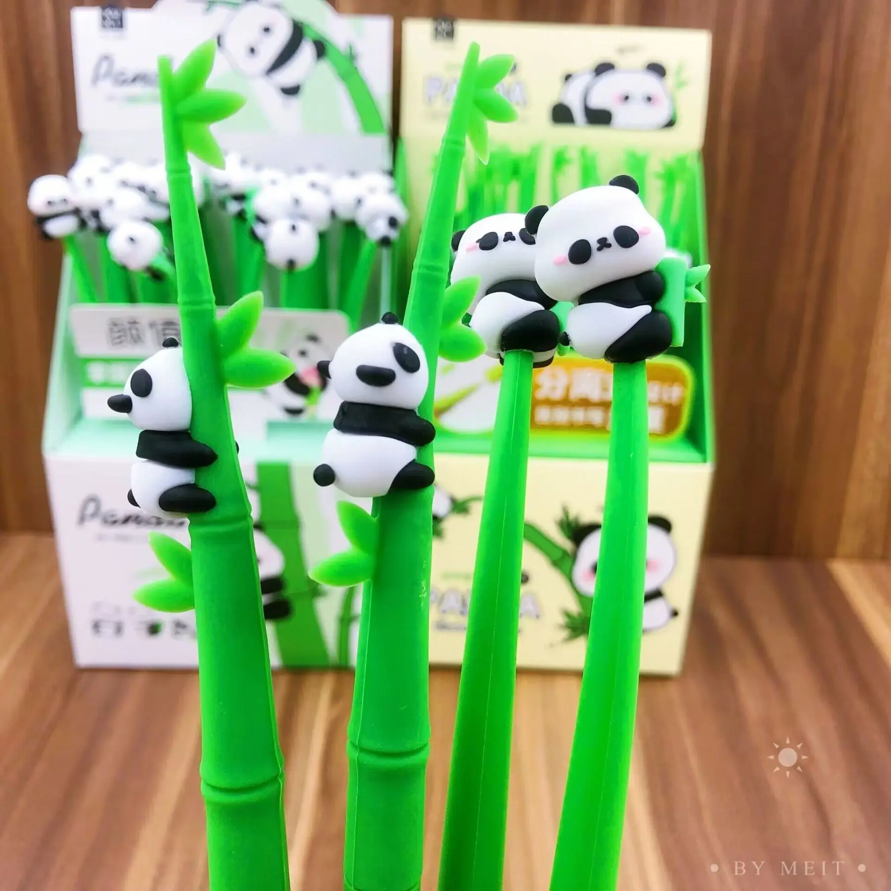 1 Pieces Stationery Cute Cartoon Big Panda Bamboo Swing Gel Pen School Fashion Office Kawaii Supplies Animals