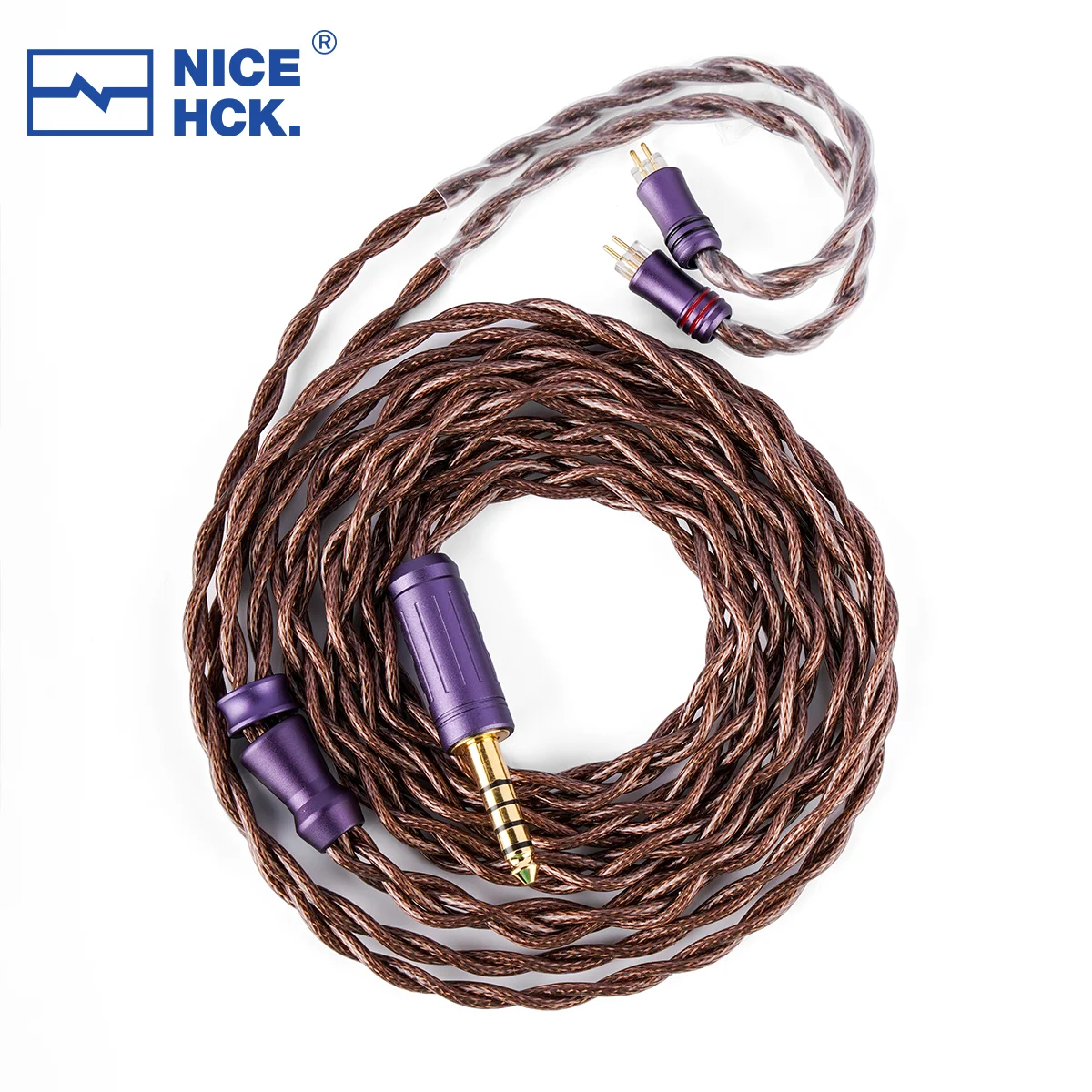 Nicehck huglaura cabo de atualização de fone de ouvido de áudio hifi cobre misto fio de substituição mmcx/2 pinos para delci explorer davinci himalaya 4u