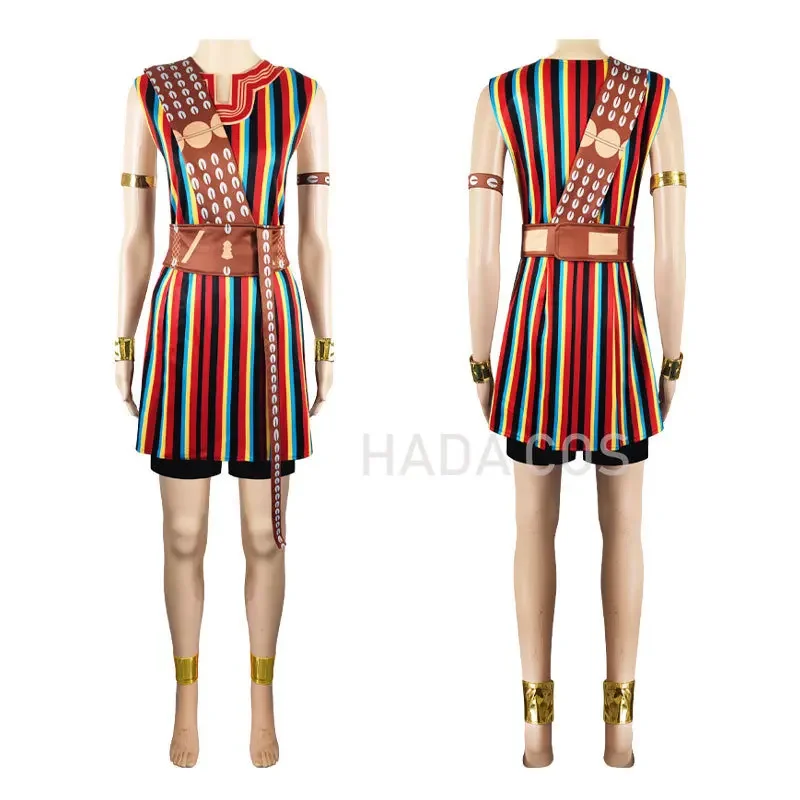 The Woman King Cos Nanisca Cosplay Costume Dahomey Female Soldier Vest Skirt Dress Outfits Halloween Carnival Suit Roleplay 2022