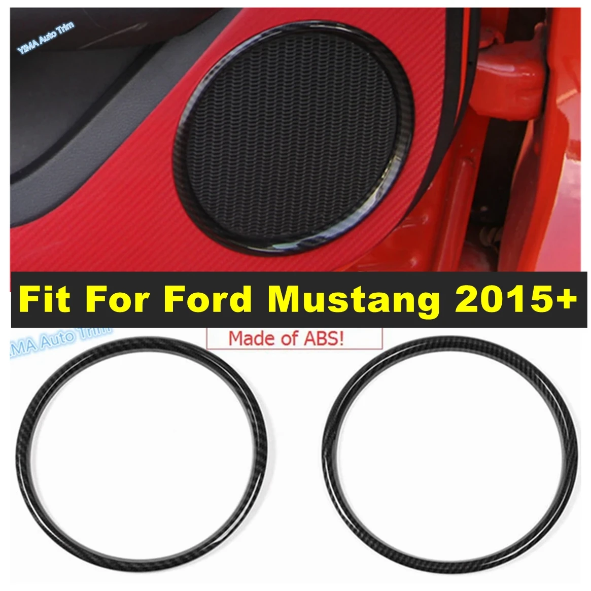 

Car Inner Door Stereo Speaker Audio Loudspeaker Sound Decor Cover Trim ABS Fit For Ford Mustang 2015 - 2019 Interior Accessories