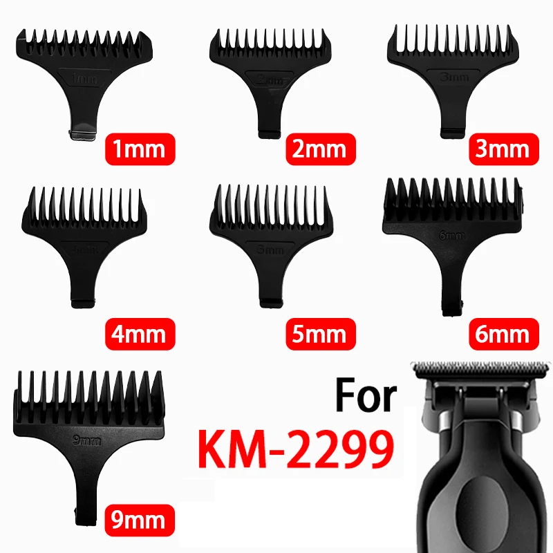 KEMEI Limit Comb Universal Black Guards Hairdresser Hair Cutting Guide for KM-2299 1 2 3 4 5 6 9mm Comb 7pcs oi