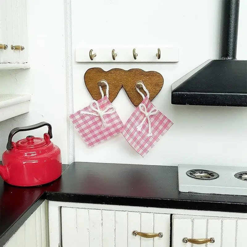 

1 шт. мини-кухонное украшение для кукольного домика с деревянной рамкой кофейного цвета и розовой сеткой, идеальная модель, аксессуары для кукольного домика