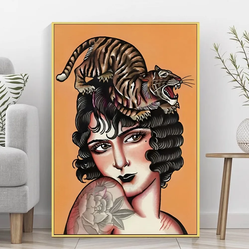 Quiet Wild Devils Colorful Savage Tattooed Anime Posters Sticky HD Quality Wall Art Retro Posters for Home Room Wall Decor