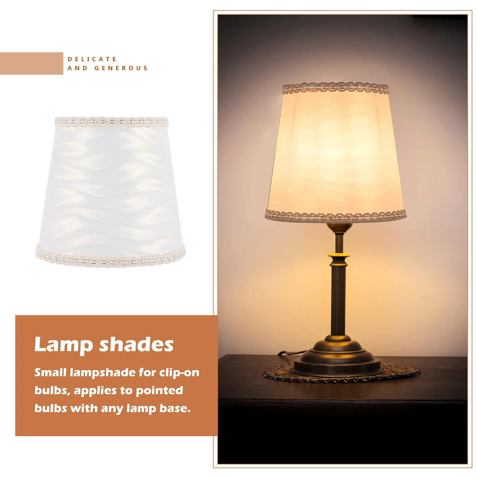 الثريا عاكس الضوء النسيج غطاء خفيف معدني جو دافئ غرفة نوم غرفة المعيشة دراسة مكتب مشبك صغير على المصابيح #5