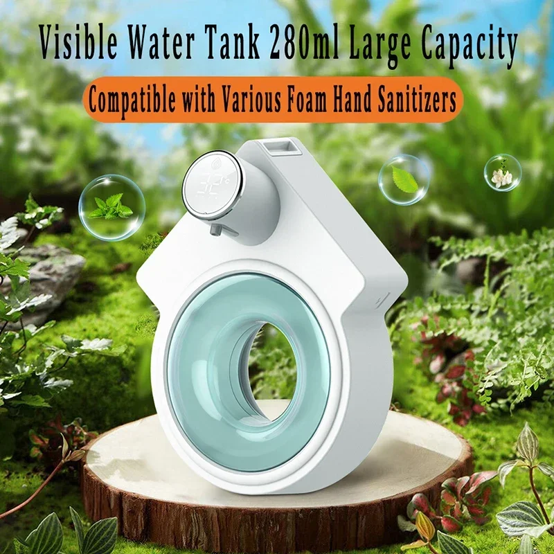 ใหม่ตู้กดสบู่ Xiaomi หน้าจอแสดงผลอุณหภูมิ280มล. ซักมือกันน้ำติดผนังอัตโนมัติแบบโฟม