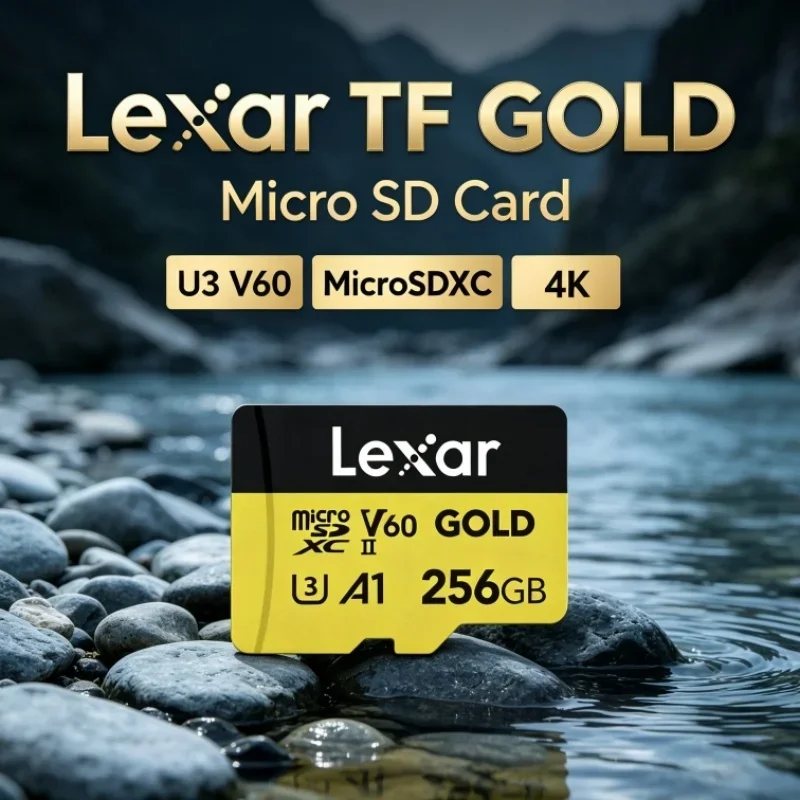 Lexar TF GOLD Professional A1 C10 U3 V60 microSDXC SD Card 128GB 256GB 4K TF Card Memory Card for Drone