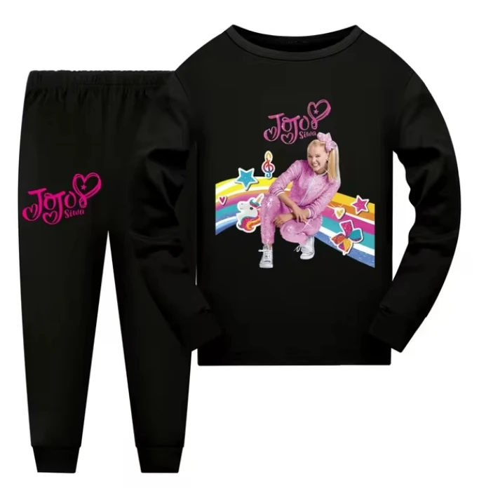 Children Homewear JOJO SIWA Cartoon Sleepwear Boys Nightwear Clothes Tops+Pants Set Kids Pajamas For Girls Outfits Pyjama