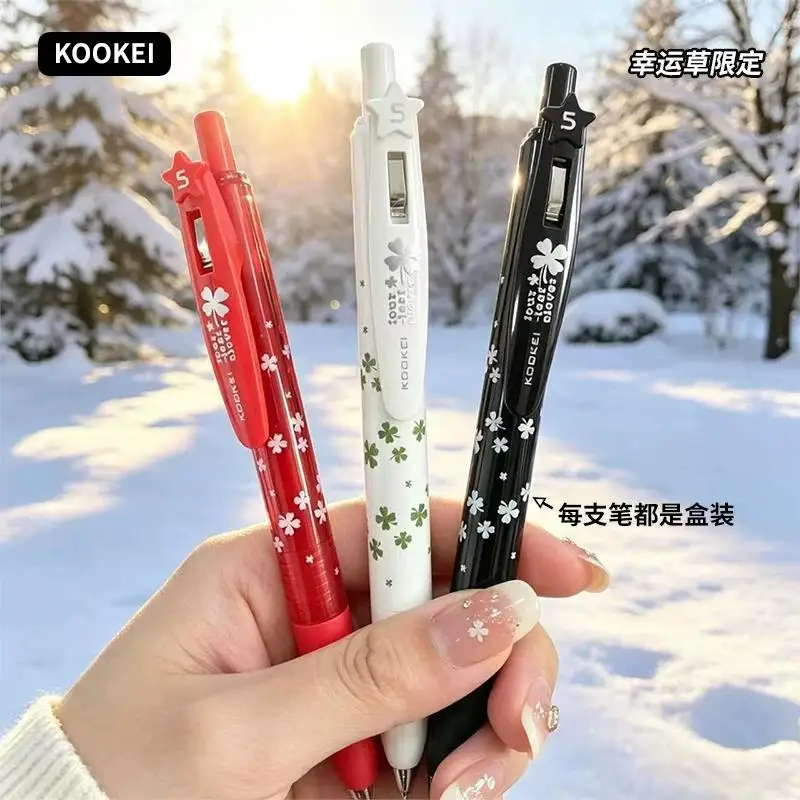 KOOKEI Four Leaf Clover Pen Set,0.5mm Retractable Gel Pens for Journaling,Note Taking,Back to School Perfect Gift for Pen Lovers