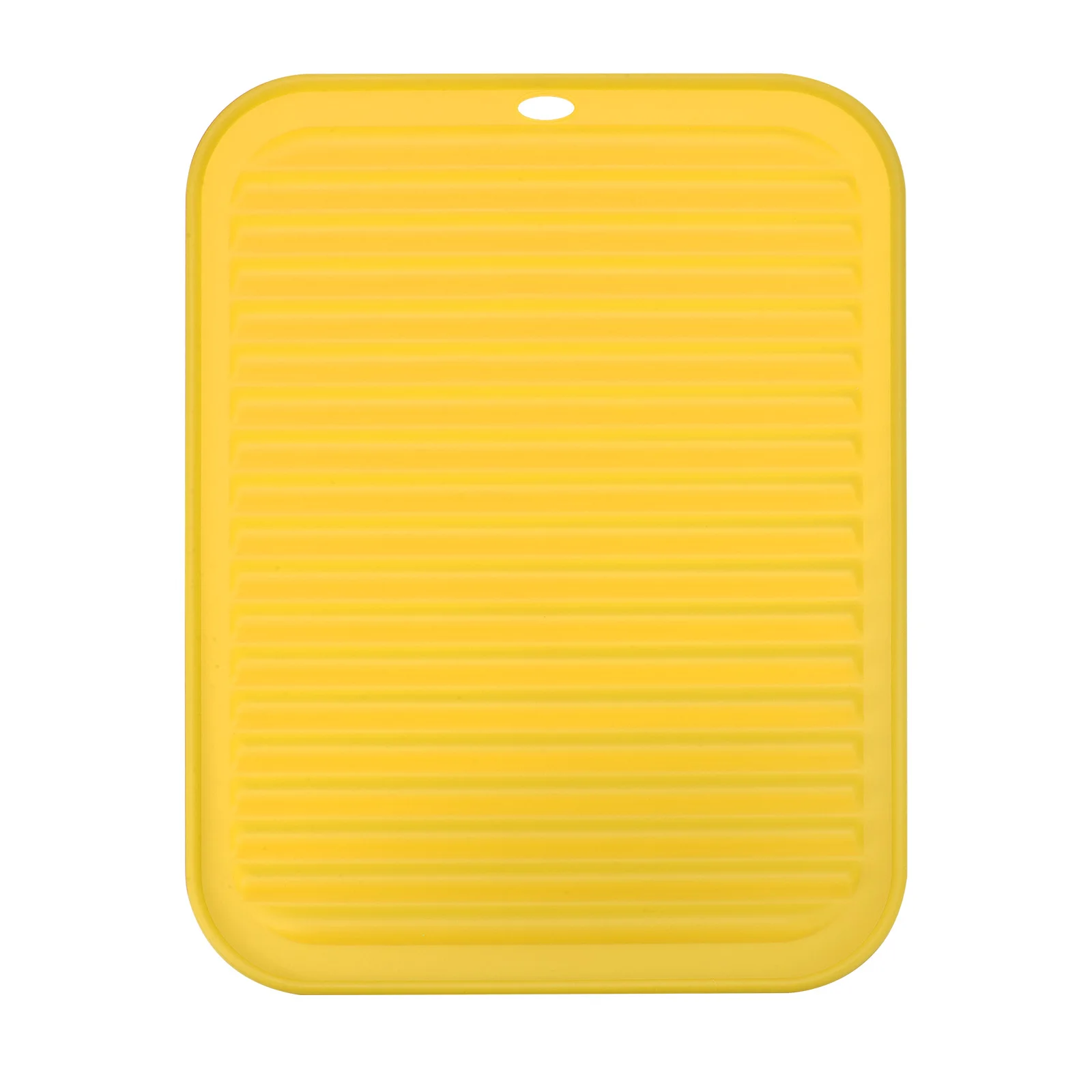 

Silicone Dish Drying Mat 12" X 9" Reusable Sink Drain Pad Suitable for Kitchen Counter Fridge Drawer - Yellow