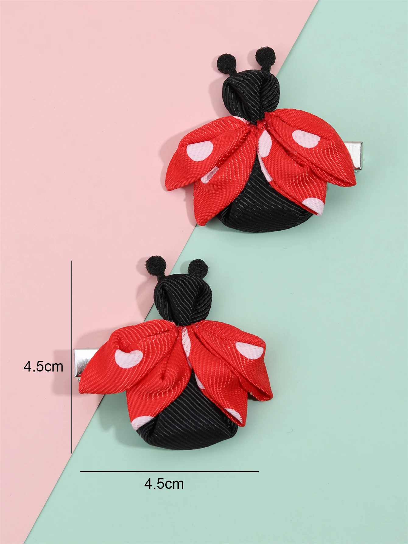 2pcs/set Red Ladybug Hair Clips for Girls Handmade Lovely Animal Hairpins Children DIY Barrettes Kids Kawaii Hair Accessories