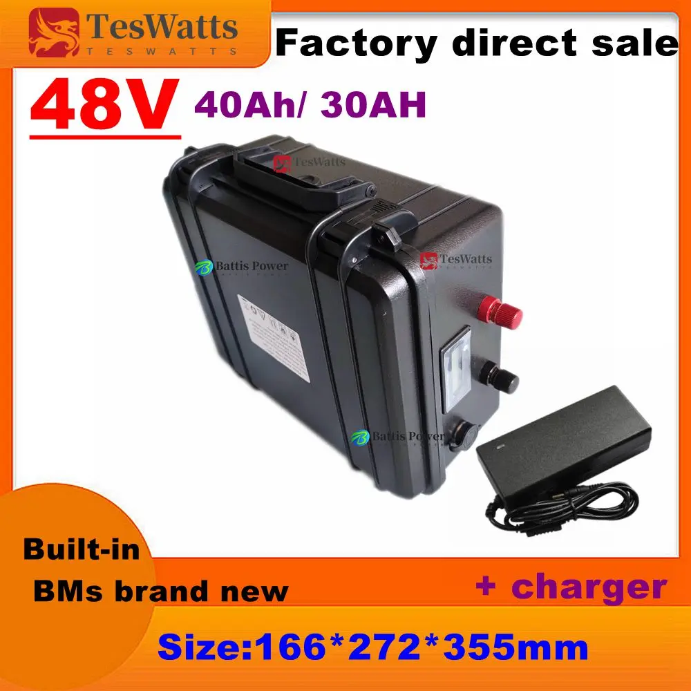 Lithium 51.2V 48V 40Ah 30AH lifepo4 battery safety deep cycle for 3500w + charger