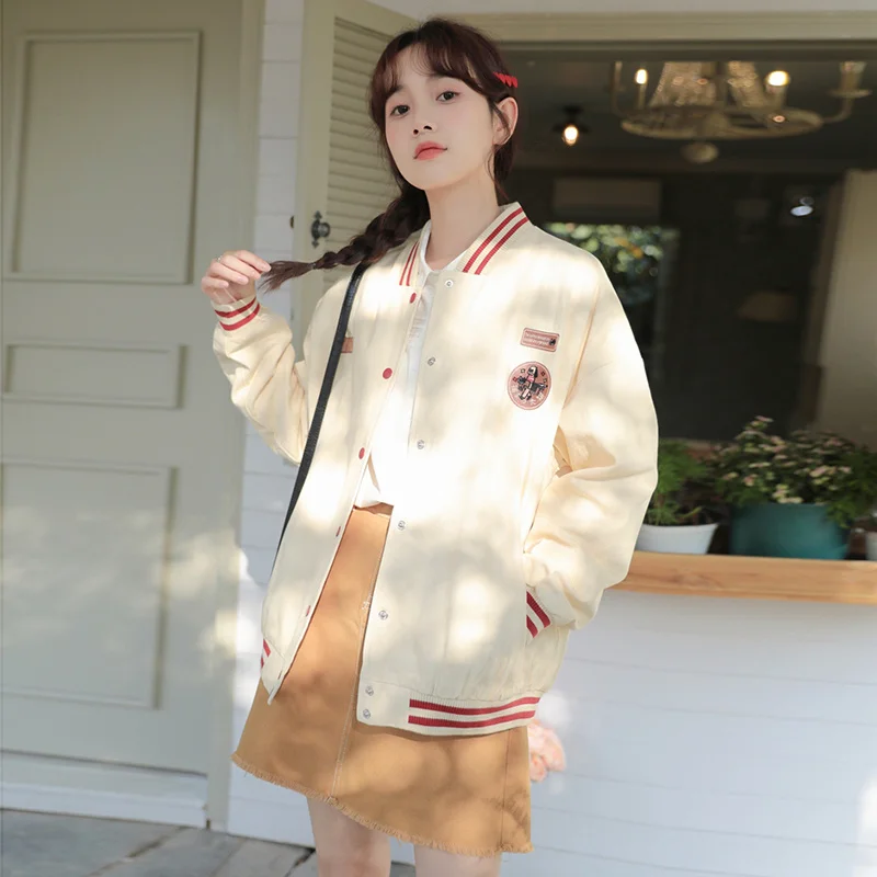 

Baseball Jackets Light Blue Womens Autumn Winter Sunproof Knitwear Turtleneck Unisex Boyfriend Hollow Rhinestones Chiffon Ladies