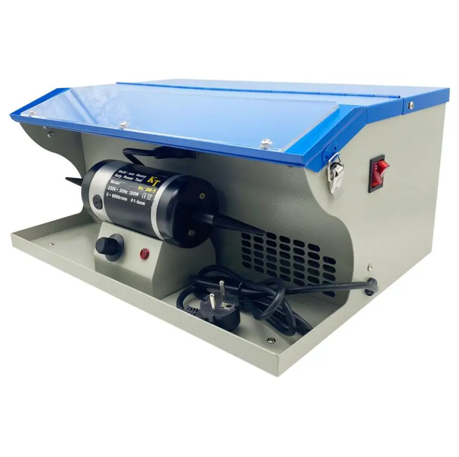 110V/220V DM-5 Dust-Absorbing Polishing Machine With Dust Collector Desktop Double-Headed Cloth Wheel With Lamp Speed Control