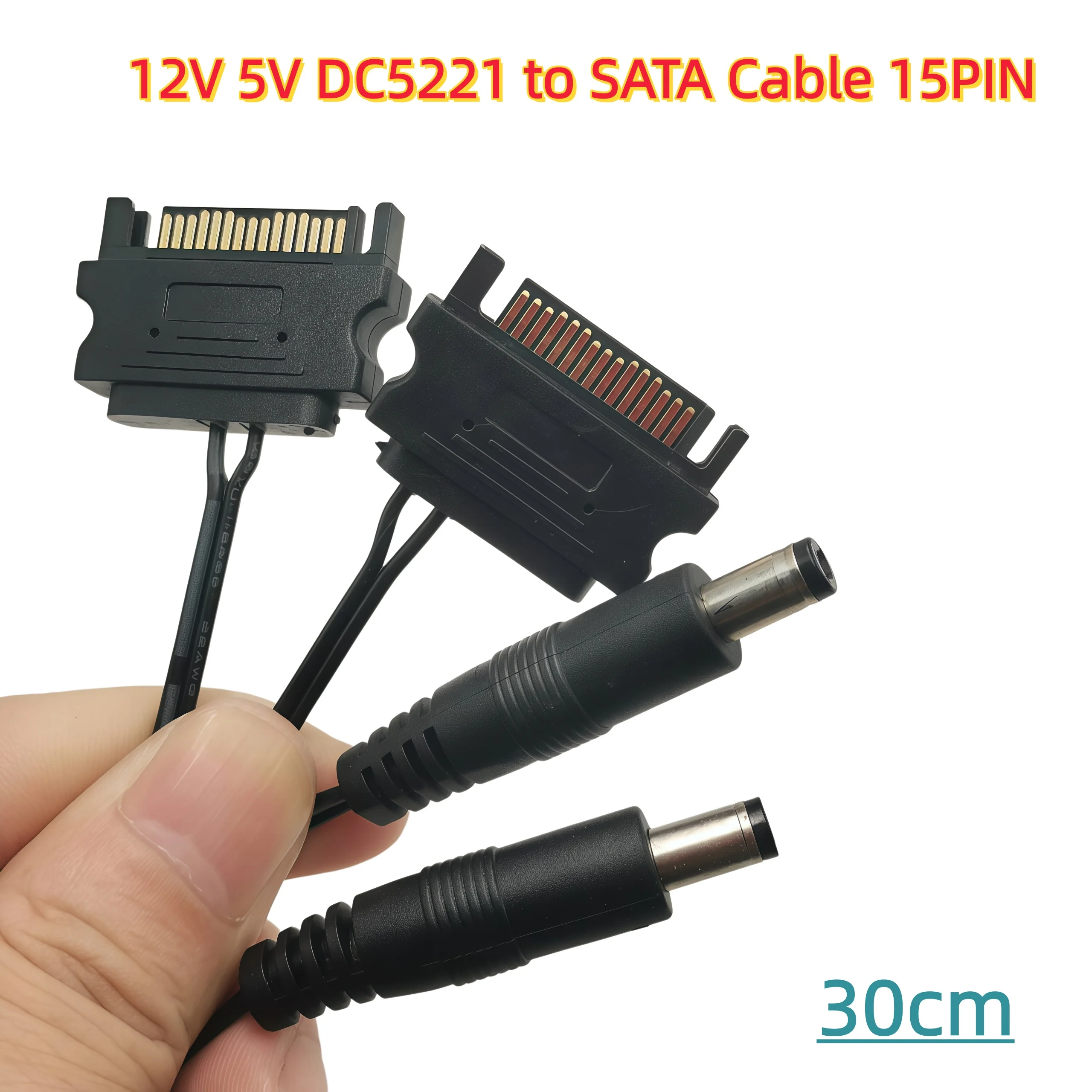 12V 5V DC5221 to SATA Cable 15PIN Male Power Supply Convert Cable for LED Strip Controller for PC Computer Core Splitter Wire