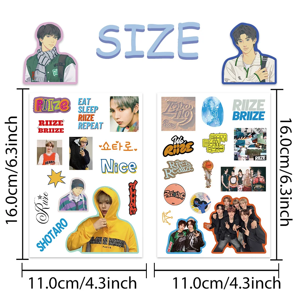 8/16/32Sheets Korean Male Group Stars riize DIY Puzzle Stickers Dress Up Game Face Funny Assemble Stickers Kids Boys Girls Toys