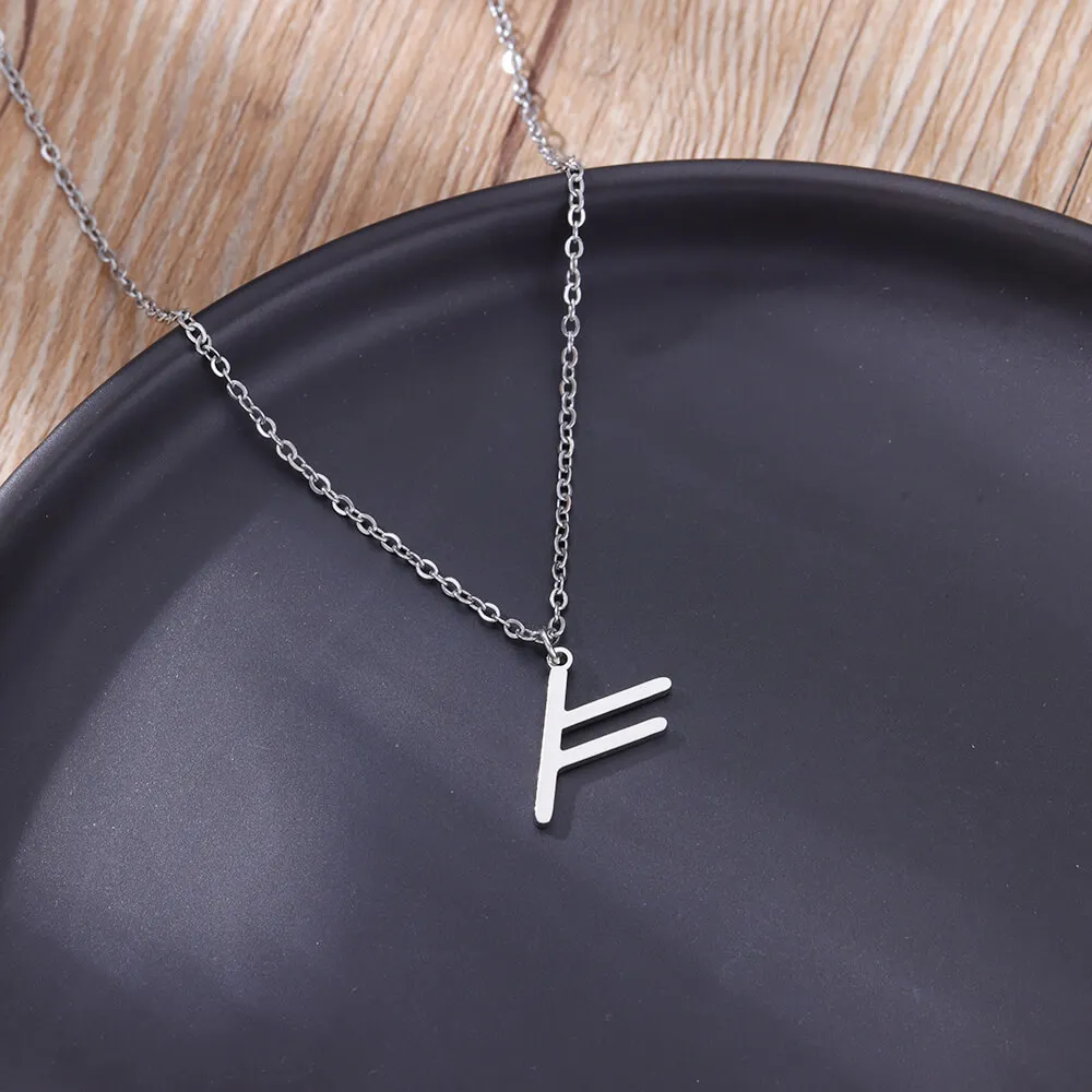 Viking Rune Layering Necklace for Women Stainless Steel Norse Runic Pendants Necklaces Feminine Delicate Minimalist Jewelry Gift