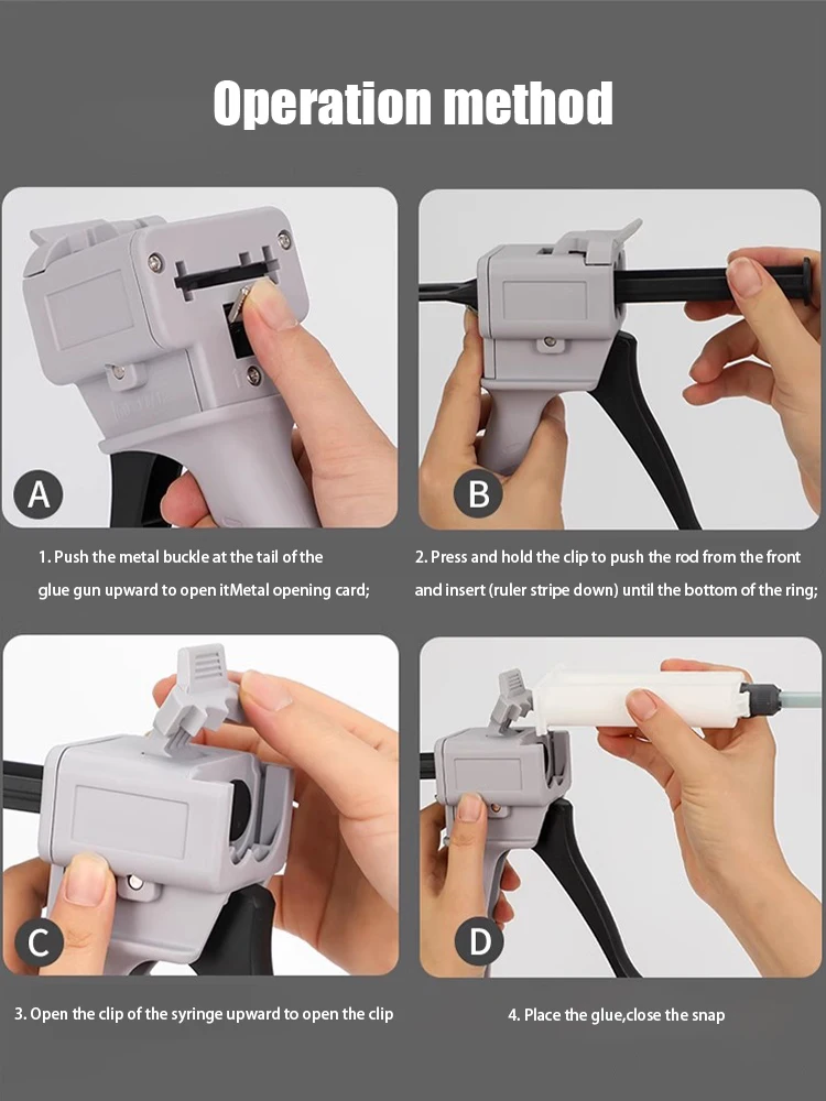 Manual Glue Gun Dispensing Gun AB Epoxy Sealant Glue Gun 1:1 2:1 10:1 Applicator Glue Adhesive Squeeze Mixed Manual Caulking Gun