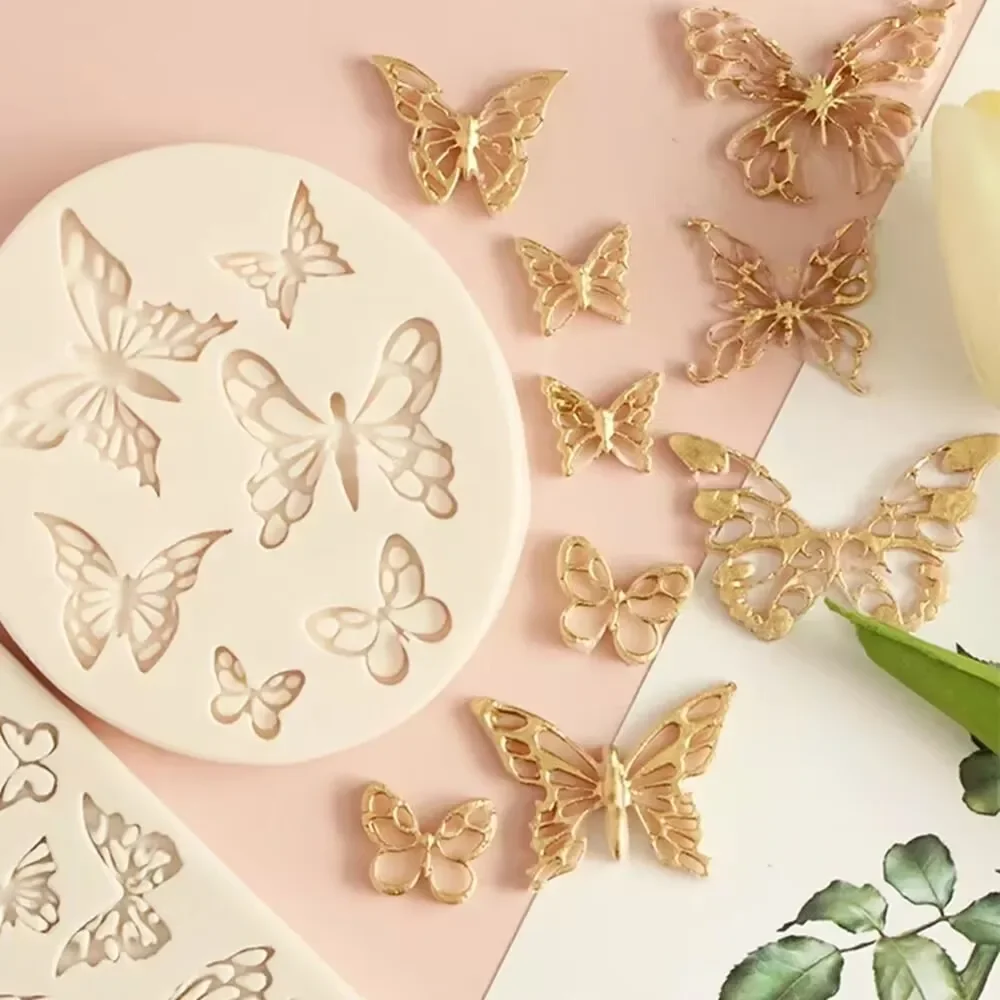 Butterfly Flying Fondant Silicone Mold Sugarcraft Birthday Wedding Cake Decorating Tools Resin Chocolate Molds Mold for Baking