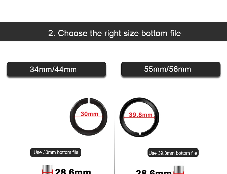 MTB Fahrrad-Steuersatz 28,6mm Gewindelos Gerades Gabelrohr CNC 1-1/8" 34/44mm Gedichtetes Lager 55/56mm Halbintegrierter Steuersatz ﻿ – Detail 6