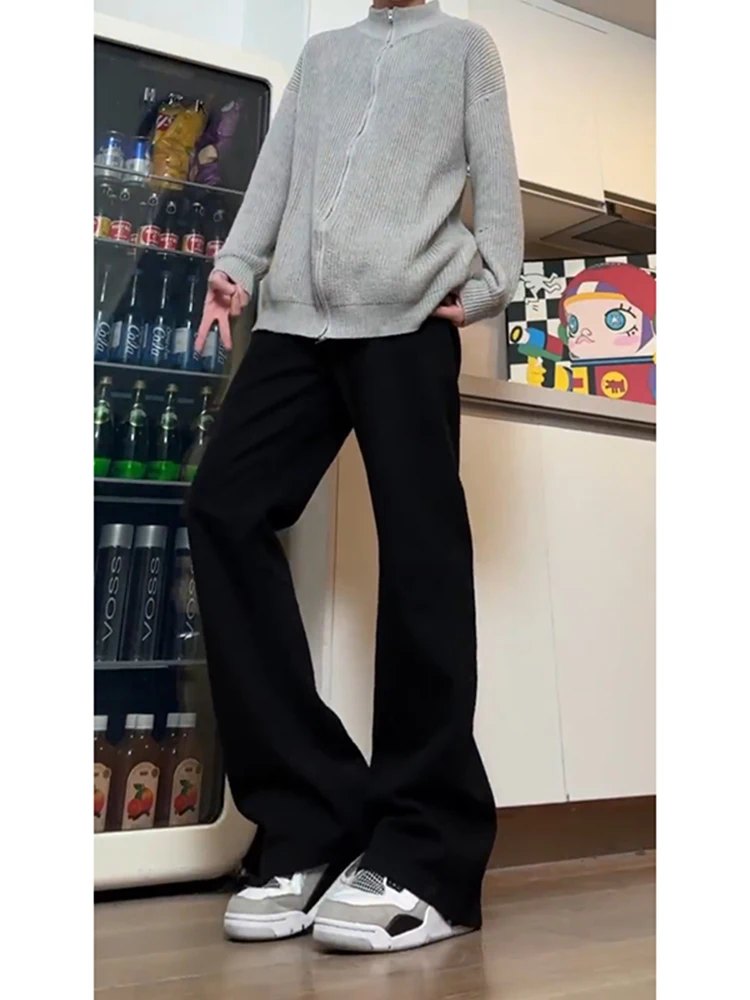 

Retro American Bla Jeans Men's Spring Autumn Cleanfit Micro Flared Knife Elastic Slimming Straight Leg Denim Pants