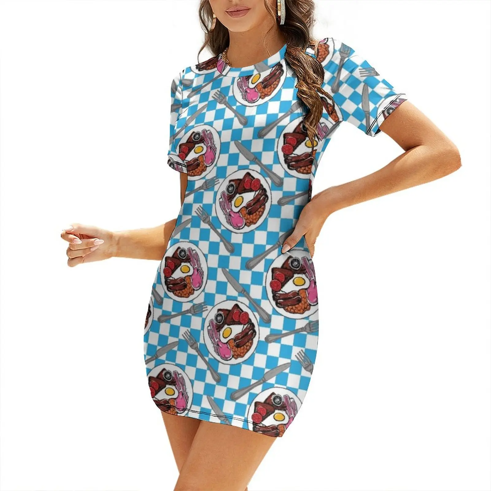 

Full English Breakfast Short-Sleeved Dress dress for woman summer dress womens 2025 summer Dance dresses
