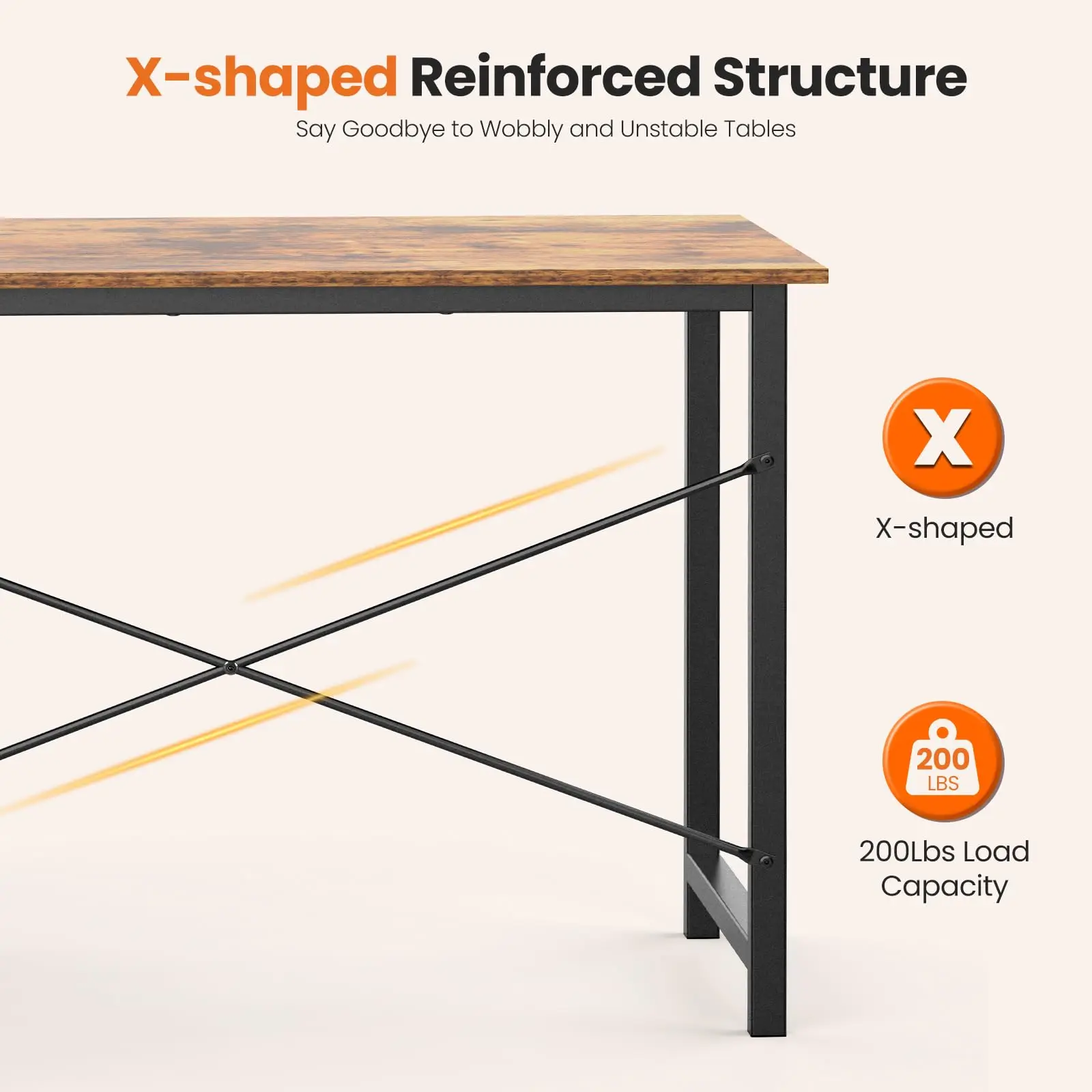 #¥forJHK 47IN Computer Desk with 2 Drawers For Study Office Gaming Wood Table with Adjustable