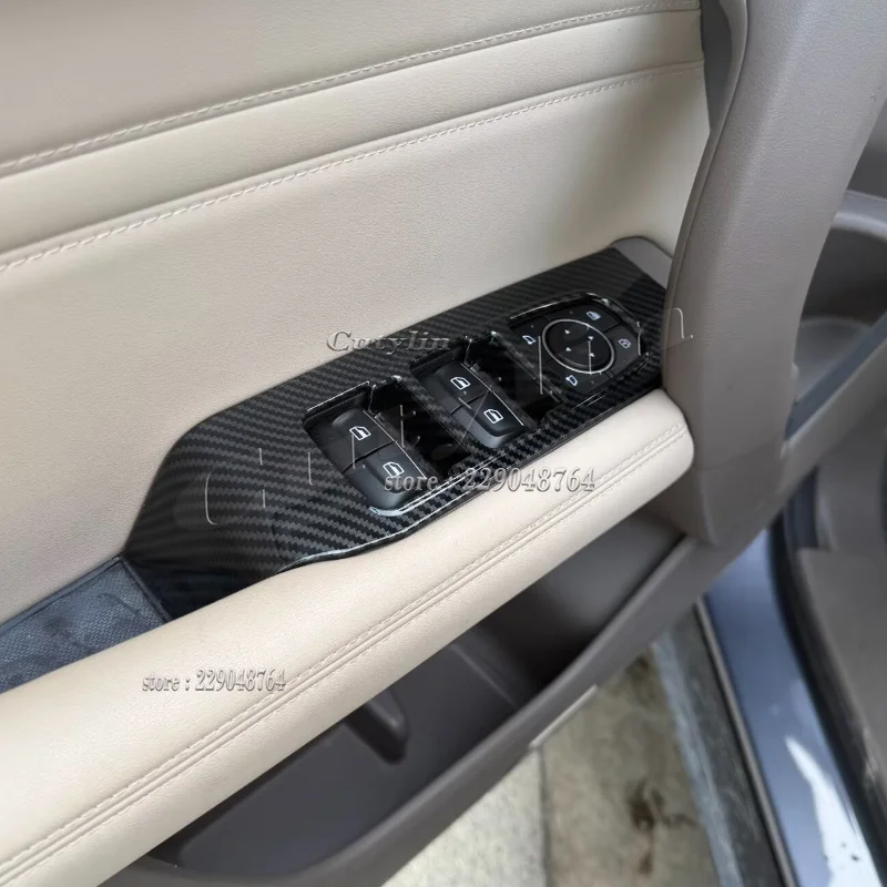 LHD para GWM Haval Darg 2021-2026, Frisos Adesivos de Acabamento em Fibra de Carbono ABS para Painel de Interruptor de Janela, Acessórios Internos par