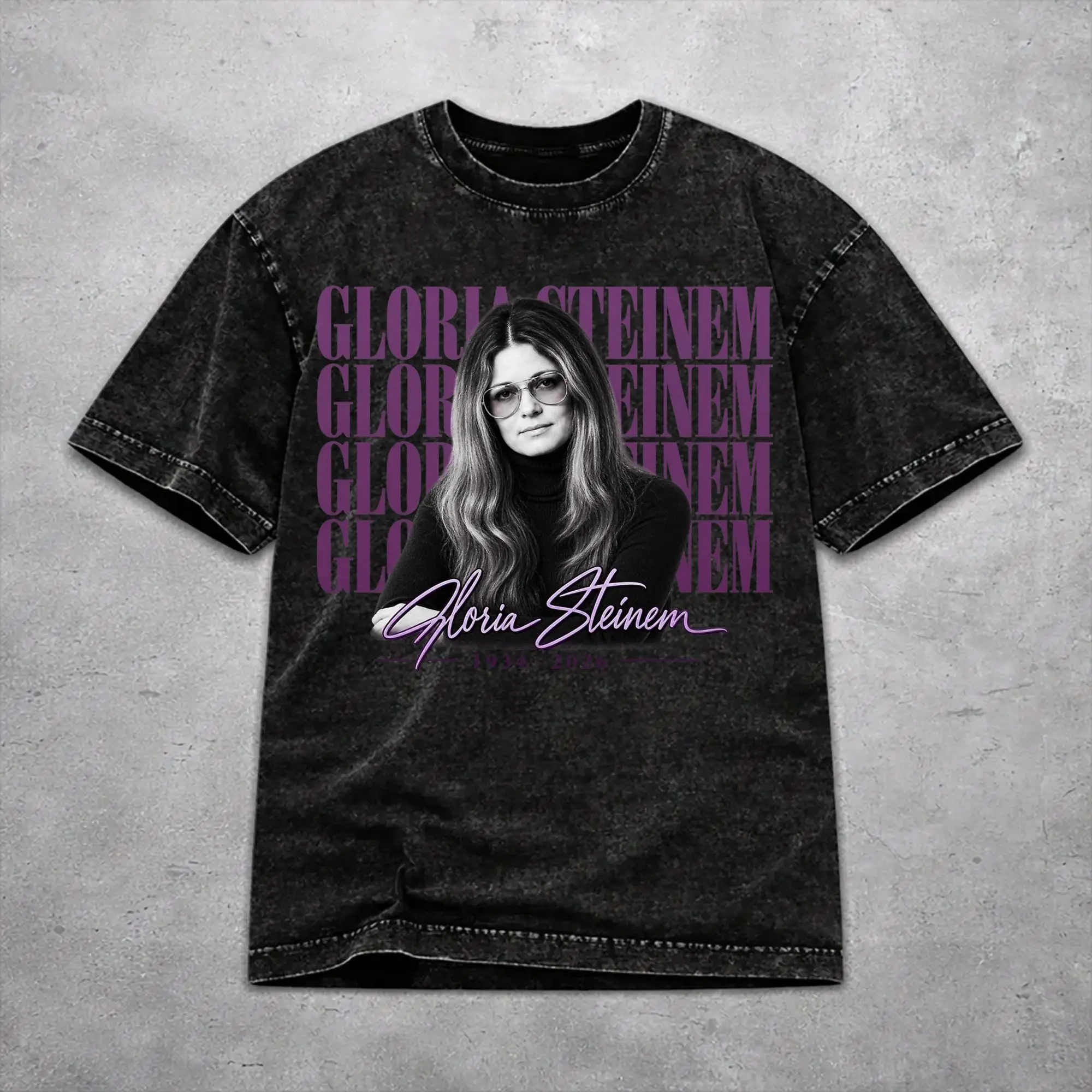 Retro Women Men RIP Gloria Steinem  Tee Shirt Washed Style  T Shirts Outfits