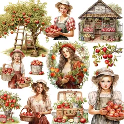 20Pcs/Pack Apple Girl Sticker DIY Craft Scrapbooking Album Junk Journal Decorative Stickers