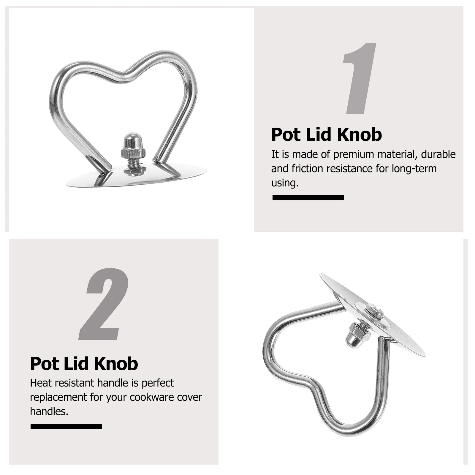 

6pcs Stainless Steel Pot Cover Knob Heat Resistant Replacement Handle Anti-Scald Grip For Universal Pan Lid Pot Grip Knob