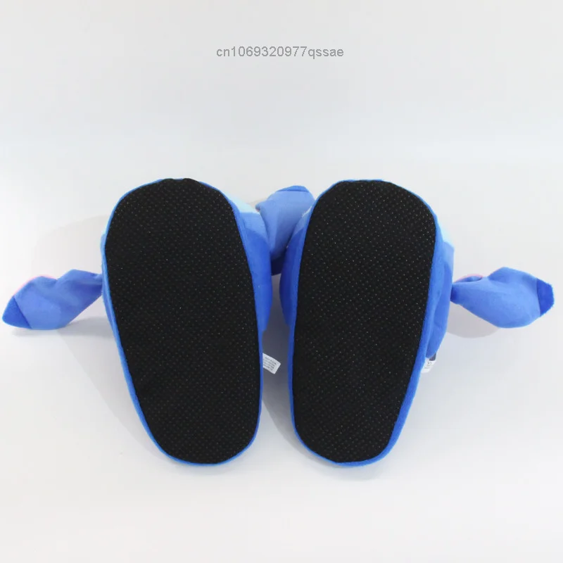 Disney Cute Cartoon Stitch Winter Home Couple Plush Cotton Slippers Keep Warm Flat Bottom Women Shoes Gift For Girlfriends