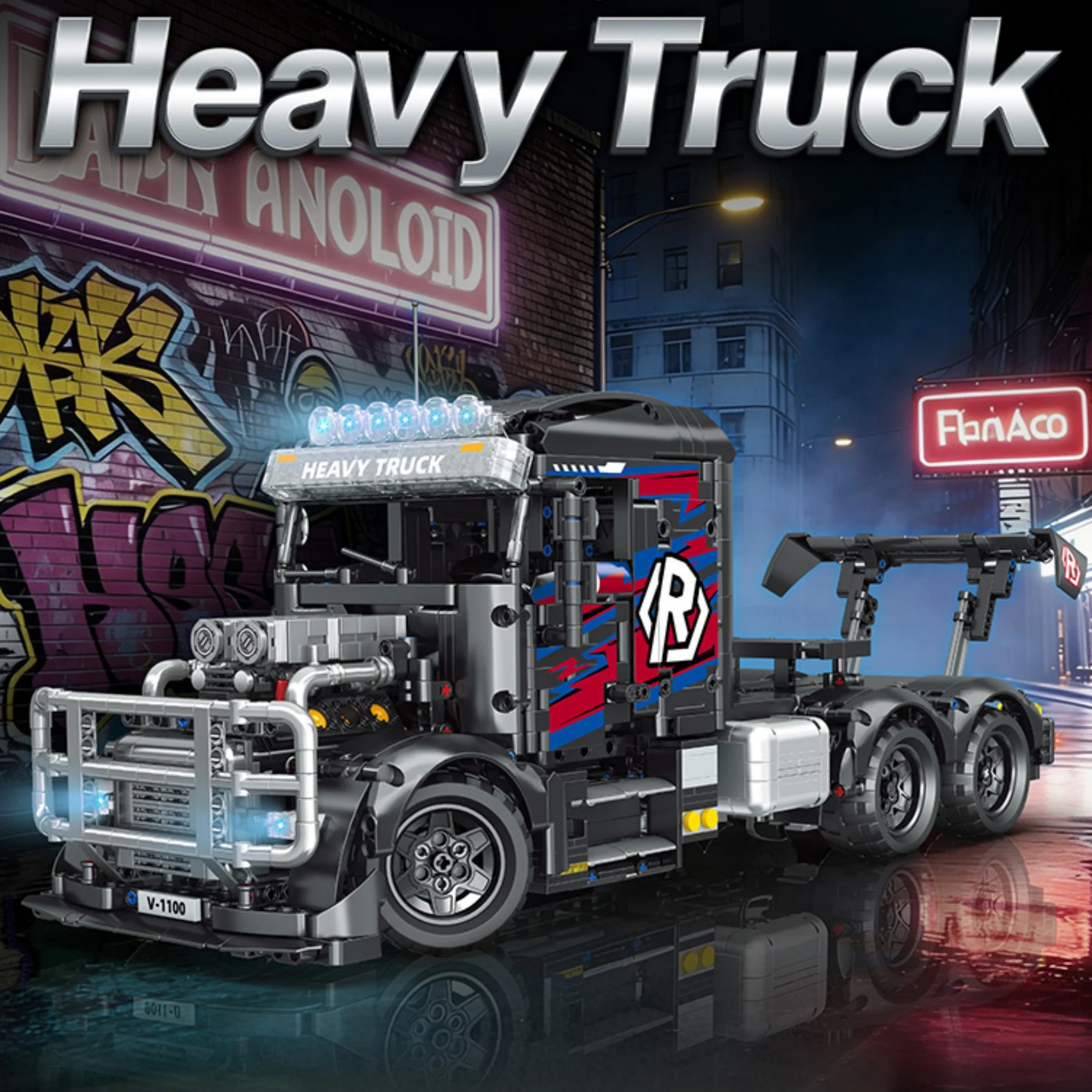 

2202pcs American-style Heavy-duty Truck Tractor Building Blocks RC Technical Vehicle Model Assembly Bricks Toys for Adults Gifts