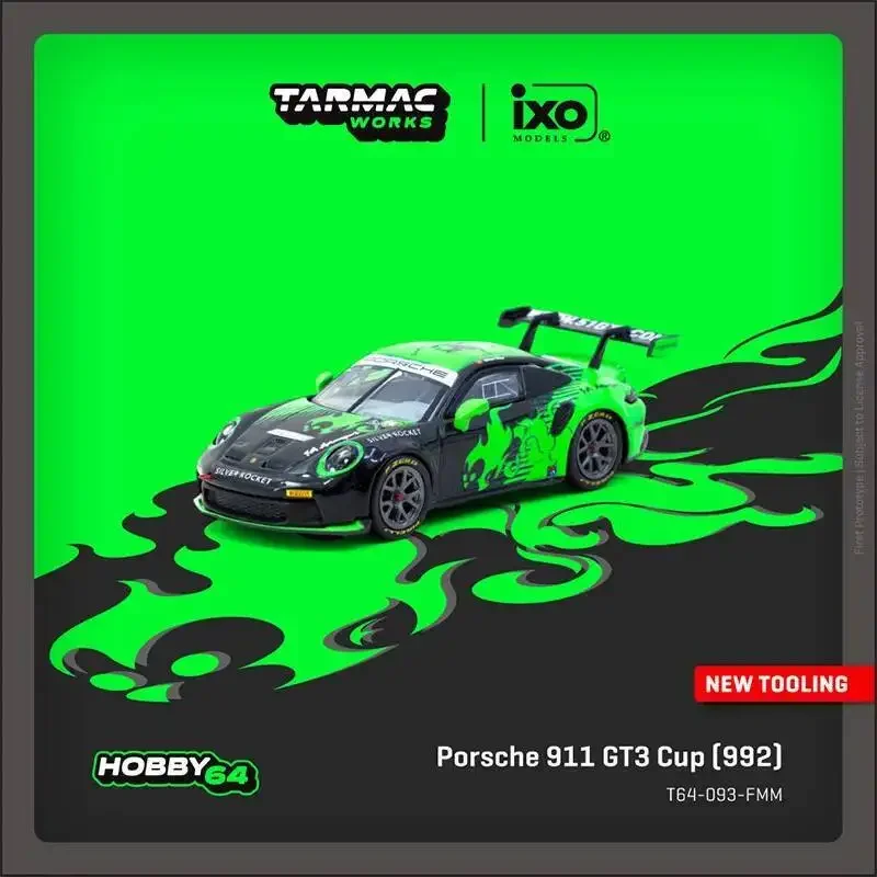 

Предпродажа Tarmac Works 1:64 Porsche 911 992 GT3 Cup Fire Monkey Motorsport, литая под давлением модель автомобиля, коллекция игрушек TW